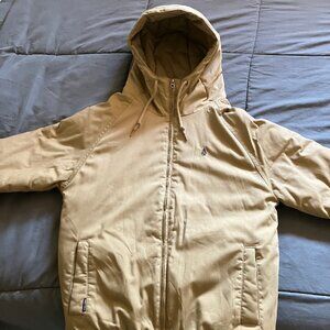 Volcom Mens Insulated Vermano Dark Khaki Jacket w/ hood - Small